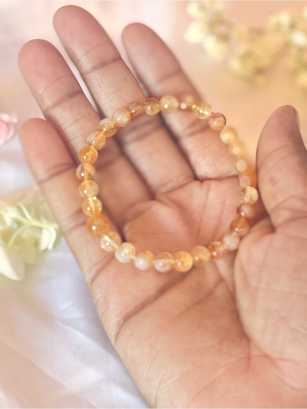 Citrine Crystal Bracelet 6mm | Abundance Prosperity Gemstone Jewelry